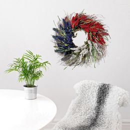 Decorative Flowers Great USA Flag Easy To Hang Happy Independence Day Artificial Flower Garland Eco-friendly Door Wreath Home Decor