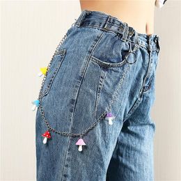 Belts 2023 Creative Resin Women Waist Chain Love Small Mushroom Multilayer Body Female Personality Punk Pendant