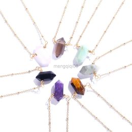 Pendant Necklaces Handmade Boho Style Delicate Chain Arrowhead Natural Stone For Women Trendy Western Wholesale Y23