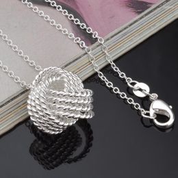 Pendant Necklaces Silver Plated Filled Necklace Rose Gold Colour Weave Balls Long Chain For Women Compatible Jewellery