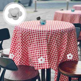 Table Cloth 4 Pcs Picnic Weights Cover Camping Stainless Steel Work Tablecloth Heavy Tables Windproof Pendant Metal