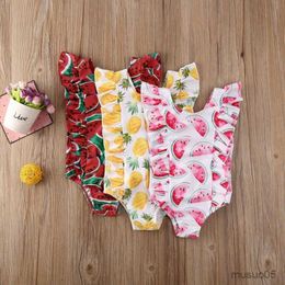 Two-Pieces Children Swimsuits Infant Child Kids Baby Girls Swimming Suits Watermelon Pineapple Print One Piece Swimwear Girl Boys