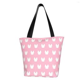 Duffel Bags I Love Frenchies Polyester Outdoor Girl Handbag Woman Shopping Bag Shoulder Canvas Gift