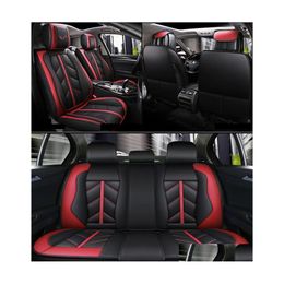 Car Seat Covers Fit Accessories Interior Ers Set For Sedan Pu Leather Fl Surround Design Adjustable Seats Suv Drop Delivery Mobiles Dhp7D