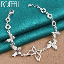 Chain DOTEFFIL 925 Sterling Silver Five Butterfly Bracelet For Woman Fashion Charm Wedding Party Engagement Jewelry 230508