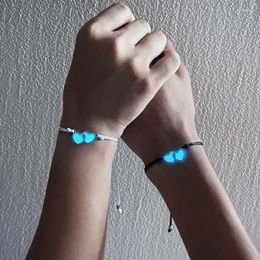 Link Bracelets Fashion Fluorescent & Bangles Pretty Heart Star Flower Shape Glow In The Dark Luminous Bracelet For Women