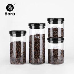 Tools HERO Onebutton Vacuum Glass Sealed Jar Tea Coffee Bean Kitchen Can Kitchen Food Sealed Bottles BPA Free Glass Containers Box