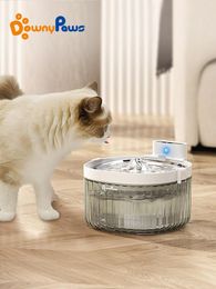 Supplies DownyPaws Battery Operated Cat Water Fountain Motion Sensor Dog Dispenser Filter Automatic Drinker Stainless Steel Pet Feeder