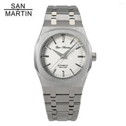 Wristwatches San Martin Luxury Vintage Classic Business Men Watches Miyota 9015 Dress Automatic Mechanical Sapphire Glass Wrist Watch For