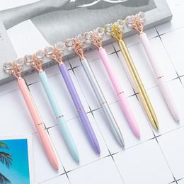 Pcs/lot Creative Crystal Butterfly Metal Ballpoint Pen Cute Rotary Ball Pens Business Office School Writing Supplies