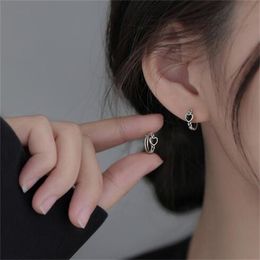 Black Love Heart Hoop Earrings For Women Girl Luxury Fashion Trendy Jewellery Friend Gift Party GC2109