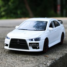 Diecast Model 1 32 Lancer Evo X 10 Alloy Car Model Diecast Metal Toy Vehicles Car Model Simulation Sound Light Collection Kids Gift 230509