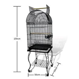 Nests Large Bird Cage Open Top Parrot Metal Cage Finch Macaw Cockatoo Black Vein B10X