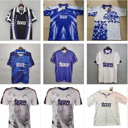94 95 96 97 98 Retro Real Madrids Redondo Soccer Jerseys 1994 1995 1996 1997 1998 #7 Raul #9 Zamorano Home White Away Blue Football Shirts Vintage MAGLIA