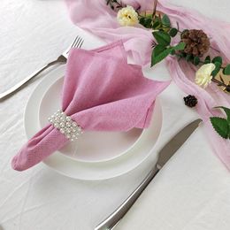 Table Napkin Cotton Blend Dinner Napkins Set Of 4 40x40cm Heavy Cloth Fabric Placemats Washable Durable For Party Holiday Wedding