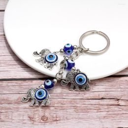 Keychains Quicksell Blue Eye Key Chain Lucky Elephant Pendant Devil Bag Chains For Women Llaveros
