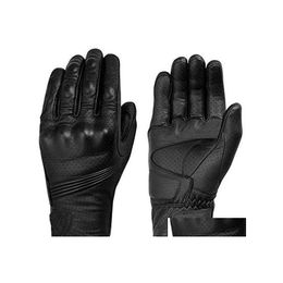 Motorcycle Gloves Genuine Leather Black Atv Cycling Riding Racing Summer Drop Delivery Mobiles Motorcycles Accessories Dhvwv