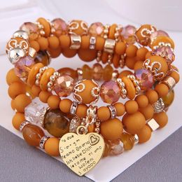 Charm Bracelets Fashion Women Charms Bijoux Crystal Beads Cuff Bangles Vintage Multilayer Jewellery Gifts