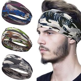 12Pcs New Men's Sports Headband Running Fitness Sweat-absorbing Headband Camo Elastic Breathable Hair Band