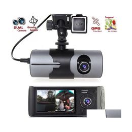 car dvr Car Dvrs Hd Dvr Dual Lens Gps Camera Dash Cam Rear View Video Recorder Registrator Gsensor X3000 R300 Drop Delivery Mobiles Motorcyc Dhiv0