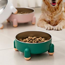 Feeding Dog Accessories Cat Bowl Fourlegged Antioverturning Dog Feeder Pet Bowl Water Bowl Green Stainless Steel Dog Bowl Pet Supplies