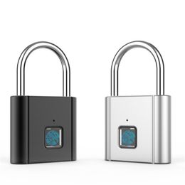 Door Locks Keyless USB charging door lock fingerprint intelligent padlock quick unlocking zinc alloy metal self imaging chip 10 fingerprint 230508
