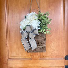 Decorative Flowers Artificial Hanging Basket Hydrangea Party Decoration For Front Door Patio Weddings Parties Birthdays