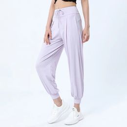 Yoga pant women designer active pants trousers summer refreshing ice skincare pullout lace up loose sweatpants womens capris outdoor itness yoga activewear