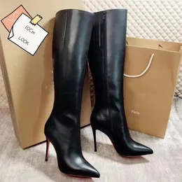 Дизайнерские женские ботинки красные высокие каблуки Kate Dolly Sole Luxury Женская дизайнер -дизайнер задняя кожаная ботинка красная насос насос насос.