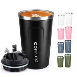 Coffee Tea Tools Add to Wish List 510ml/380ml Smugs Stainless Steel Coffee Cups Insulated Multi-purpose Portable Leak Proof Car Travel Water Cup P230509