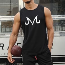 Men's Tank Tops Anime Z T Gym Mens Mesh Muscle Fitness Sleeveless Vest Running Workout Clothing Bodybuilding Singlets Quick-drying Tank Top 230508