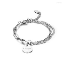 Link Bracelets Arrival Fashion Unisex Hiphop Rock Silvery Stainless Steel Bracelet Simple Knots Chain Wrist Decoration Birthday Gift