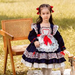 Girl Dresses Josaywin Winter Dress For Girls Baby Long Sleeve Cute Lolita Ball Gown Floral Wedding Princess Party Vestidos