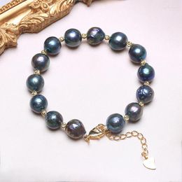 Charm Bracelets Malachite Green Baroque Pearl Bracelet Dazzle Colour Women Freshwater