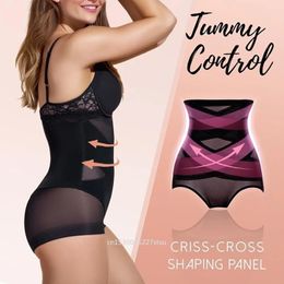 Womens Shapers Cross Compression Abs Shaping Pants Nonmarking Slimming Body Women High Waist Panties Knickers Tummy Control Corset Girdle 230509