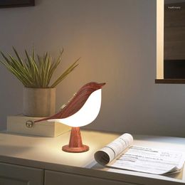 Night Lights Rechargable Three Colours Creative Magpie Aroma Lamp LED Bird Light Remote Control Bedroom Bedside Table