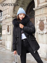 Leather 2022 New In Super Hot Winter Women's Long Coat Winter Jacket Women Korean Fashion Tops Oversize Chic Elegance Parkas Outerwear