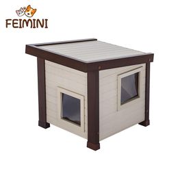 Mats FEIMINI Cat house waterproof sunscreen antiseptic small house outdoor wild cat house large dog pet kennel solid wood dog house