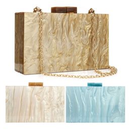Evening Bags Womens with Chain Shoulder Purse Female Box Handbag 2023 Fashion Luxury Designer Champagne Clutch 230427