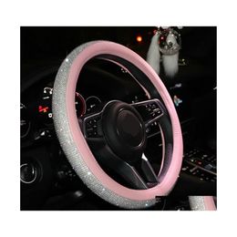 Steering Wheel Covers Motoers Car Interior Accessories Ers Bling Diamond Antislip Suede Er Protective Drop Delivery Mobiles Motorcycl Dhu8M