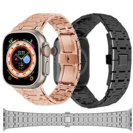 Premium Stainless Steel AP Mod Kit Strap for Apple Watch Series 8 7 6 5 4 Ultra Bling Emery Band