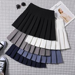 Skirts Korean Fashion Women High Waist Pleated Summer Faldas Casual Kawaii Aline Plaid Tenni College Style for Girls Mini Short 230509