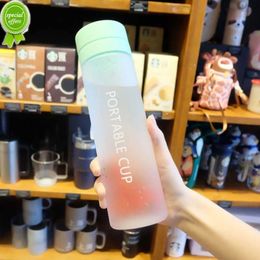 600/800ml Plastic Drinking Double Cover Tea Leak Water Bottle Portable Sport Kids Student Transparent Adult Office Worker