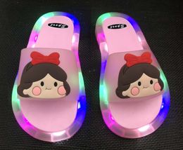 Slipper Children's Casual Shoes Baby Glowing Slippers Boys Girls Summer Beach Shoes Cute Avocado Kids LED Slippers Princess Sandals 230509