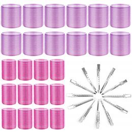 Hair Rollers Self Grip Curlers 36Pcs Jumbo Big Roller Set with Stainless Steel Duckbill Clip for Long Medium Short Thick Thin Bangs 230509