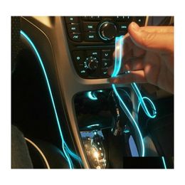 Interior Decorations Motoers 5M Car Accessories Atmosphere Lamp El Cold Light Line With Usb Diy Decorative Dashboard Console Led Amb Dh0Av