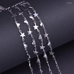 Chains Fashion Heart Star Stainless Steel Link Chain DIY Vintage Necklace For Women Bracelets Anklet Jewelry Making Finding Materials