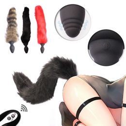 Anal Toys Wireless Remote Control Anal Plug Sex Toys Tail Soft Sex Tail Butt Plug Erotic Anus Toys For Adult Tail Flirting Cosplay Sex 230508