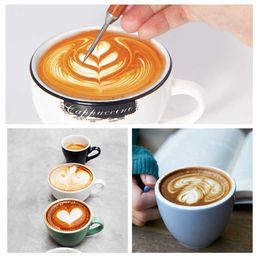 Coffee Art Needles Latte pull flower needle stainless steel coffee decoration art pen cappuccino espresso art needles barista coffee accessories P230509