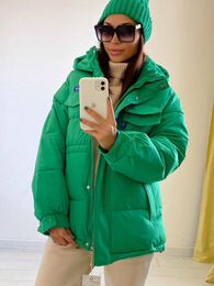 Leather 2022 New Winter Women Oversized Parkas Jackets Casual Thick Warm Hooded Pattern Coat Female Winter Outwear Sports Jacket parkas